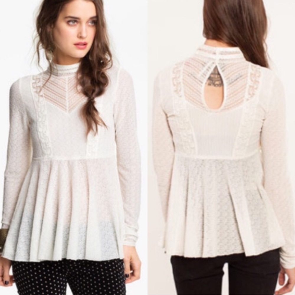 *RARE* FREE PEOPLE “Victorian White Wedding” Top